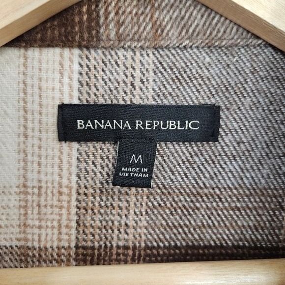 Banana‎ Republic Womens Wool Blend Flannel Shacket Boyfriend Oversized Plaid - Picture 5 of 14